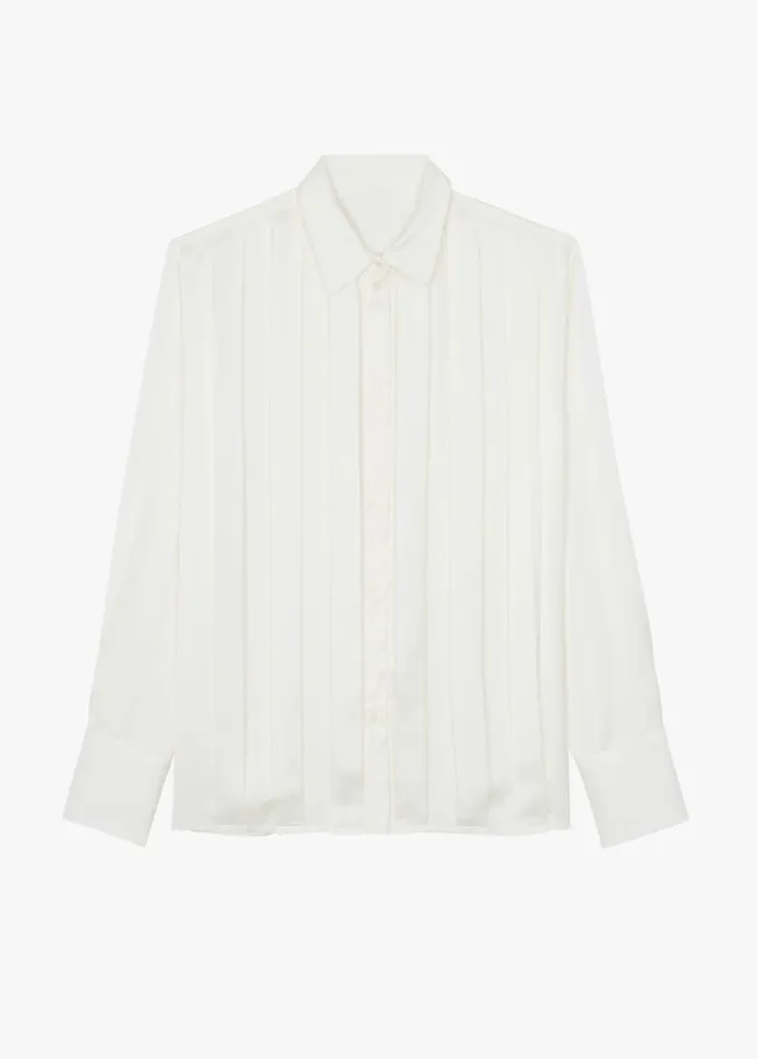 Clothing Women The Frankie Shop Elliana Front Pleated Blouse 8211 Cream