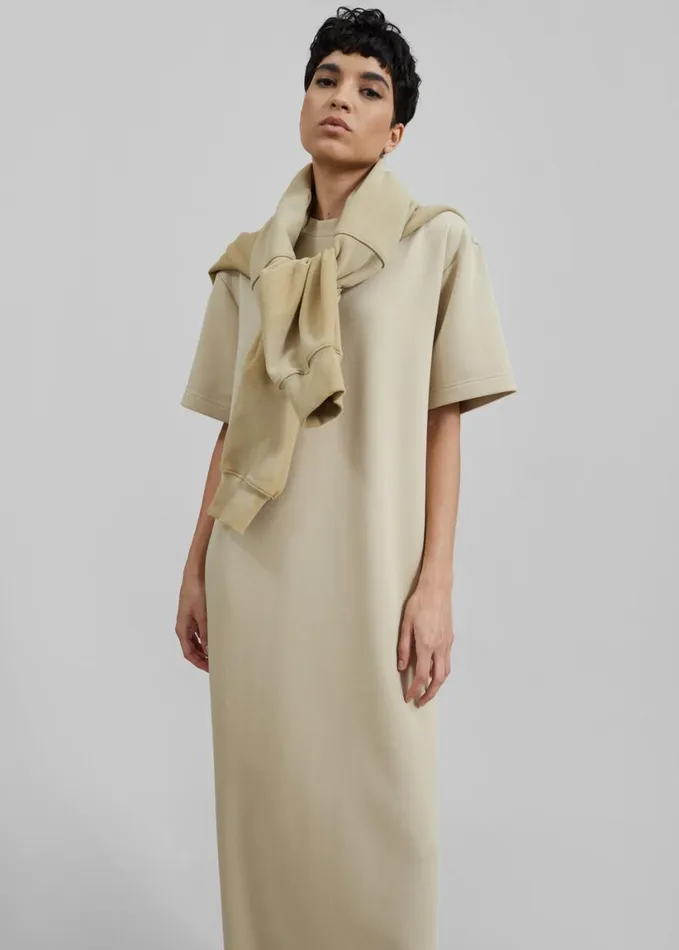 Clothing Women The Frankie Shop Ellis Tee Dress 8211 Beige