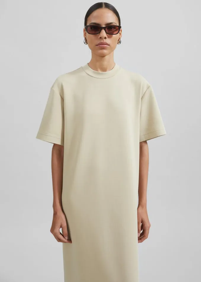 Clothing Women The Frankie Shop Ellis Tee Dress 8211 Beige