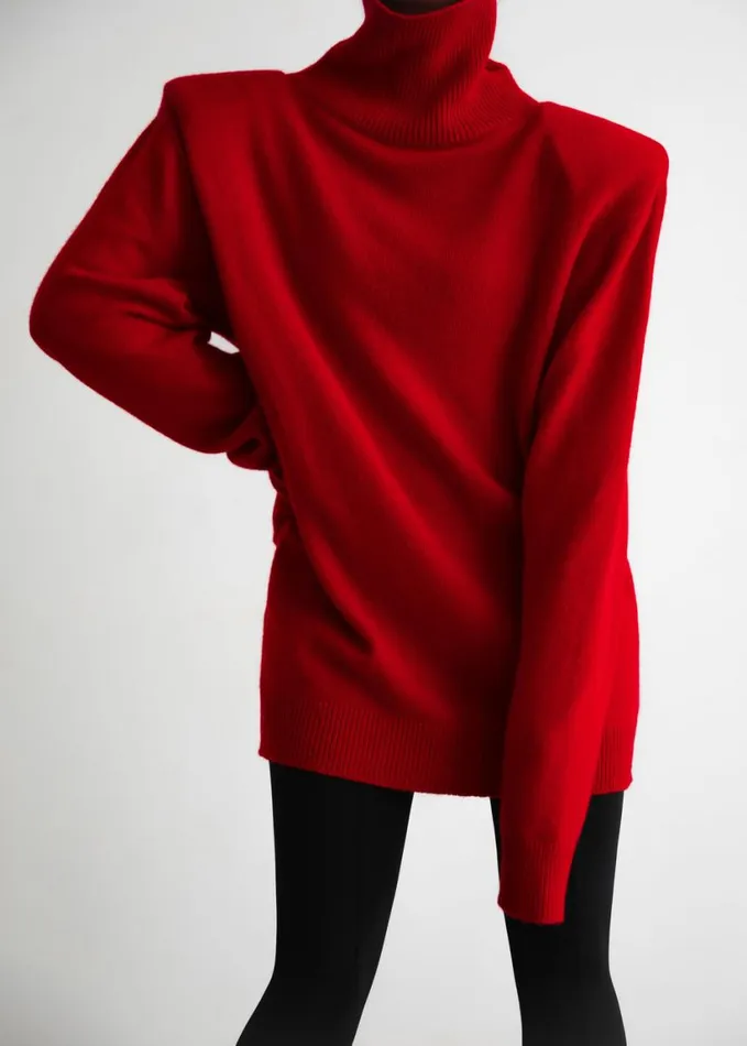 Clothing Women The Frankie Shop Emilia Mini Padded Sweater Dress 8211 Red