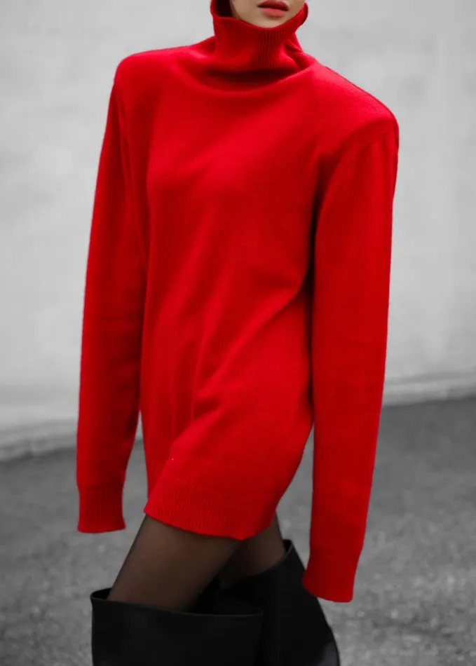 Clothing Women The Frankie Shop Emilia Mini Padded Sweater Dress 8211 Red