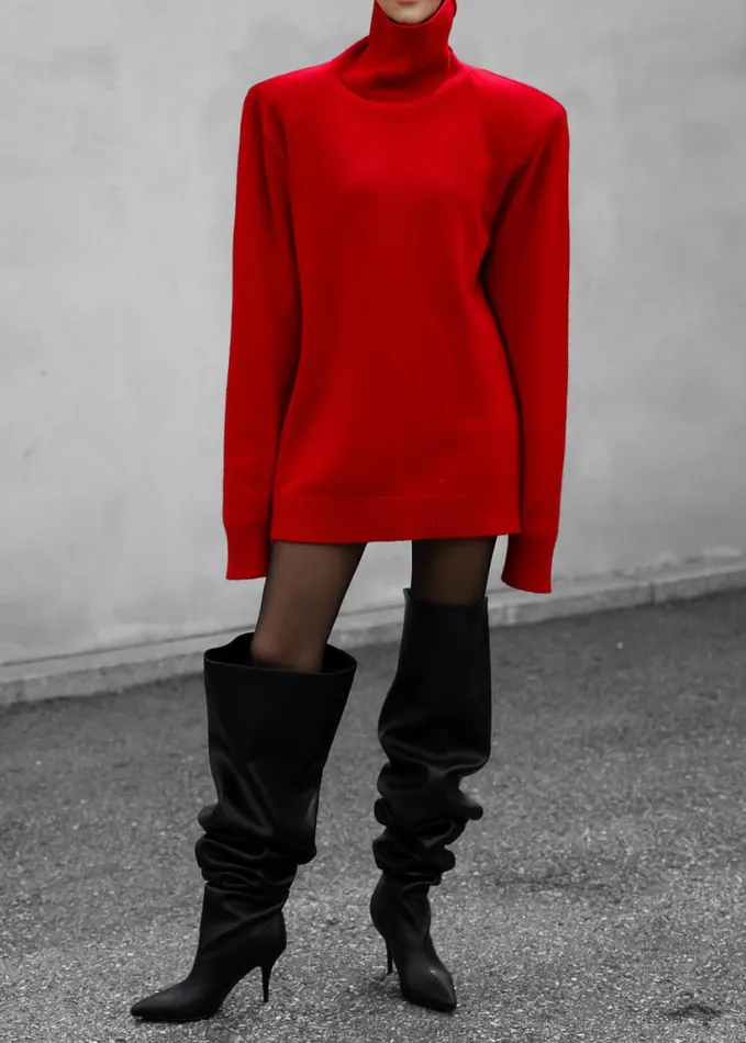 Clothing Women The Frankie Shop Emilia Mini Padded Sweater Dress 8211 Red