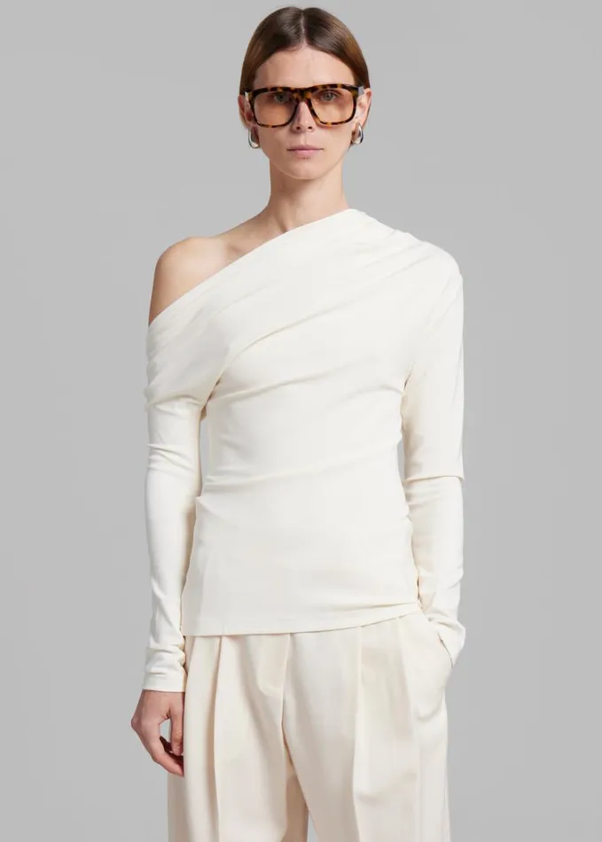 Clothing Women The Frankie Shop Esse Studios Fila Twist Top 8211 Crema