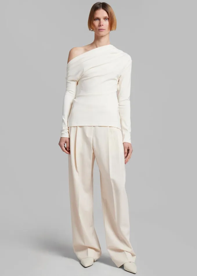 Clothing Women The Frankie Shop Esse Studios Fila Twist Top 8211 Crema