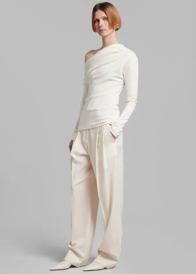 Clothing Women The Frankie Shop Esse Studios Fila Twist Top 8211 Crema