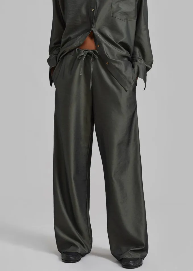 Clothing Women The Frankie Shop Ethel Pants 8211 Peacock