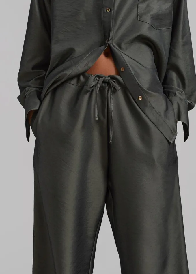 Clothing Women The Frankie Shop Ethel Pants 8211 Peacock