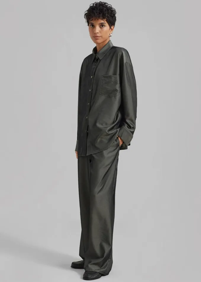 Clothing Women The Frankie Shop Ethel Pants 8211 Peacock