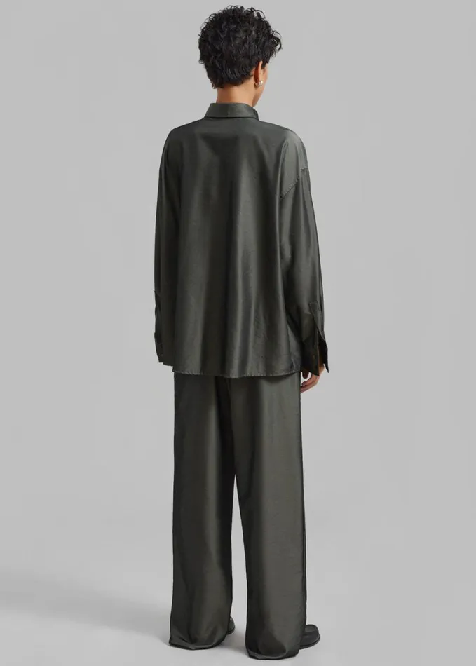 Clothing Women The Frankie Shop Ethel Pants 8211 Peacock