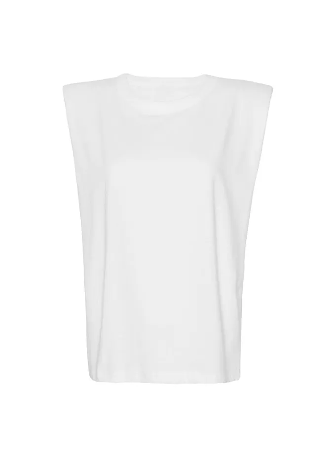Clothing Women The Frankie Shop Eva Padded Shoulder Muscle TShirt 8211 White