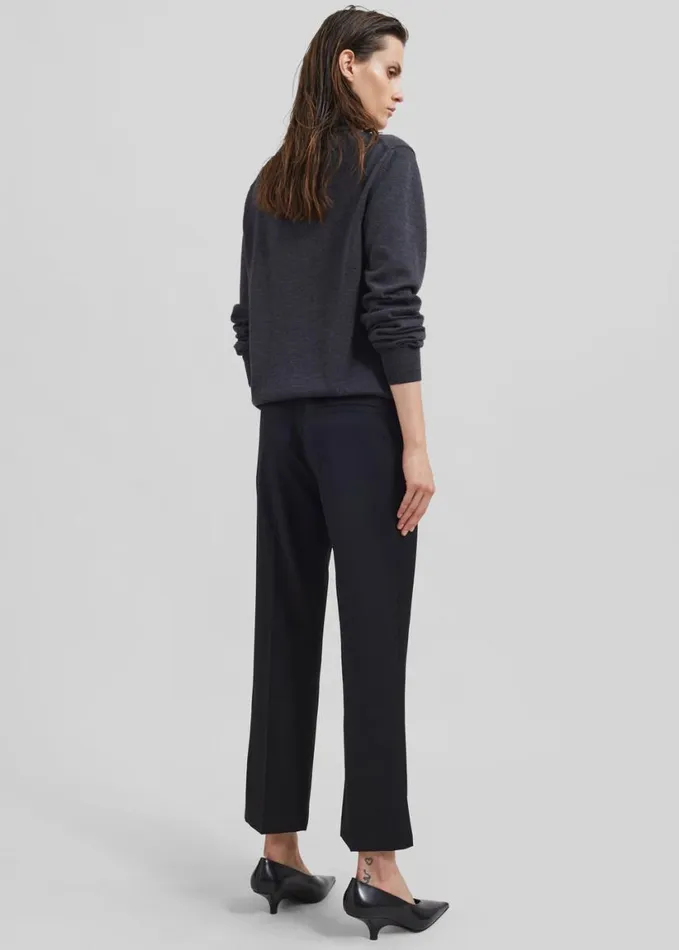Clothing Women The Frankie Shop Eve Thin Turtleneck Sweater 8211 Dark Grey Melange