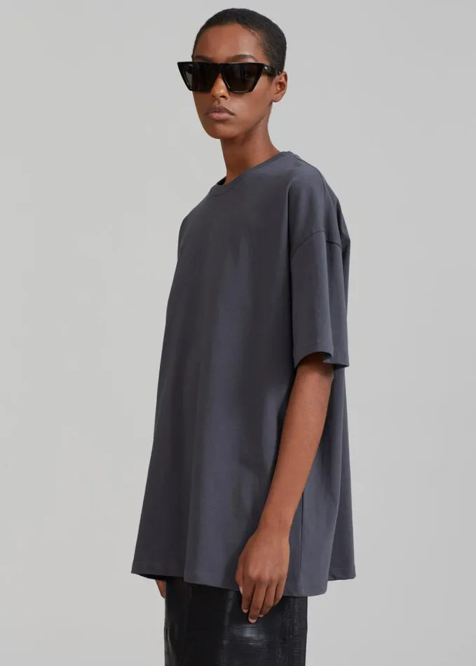 Clothing Women The Frankie Shop Faro Boxy Tee 8211 Charcoal