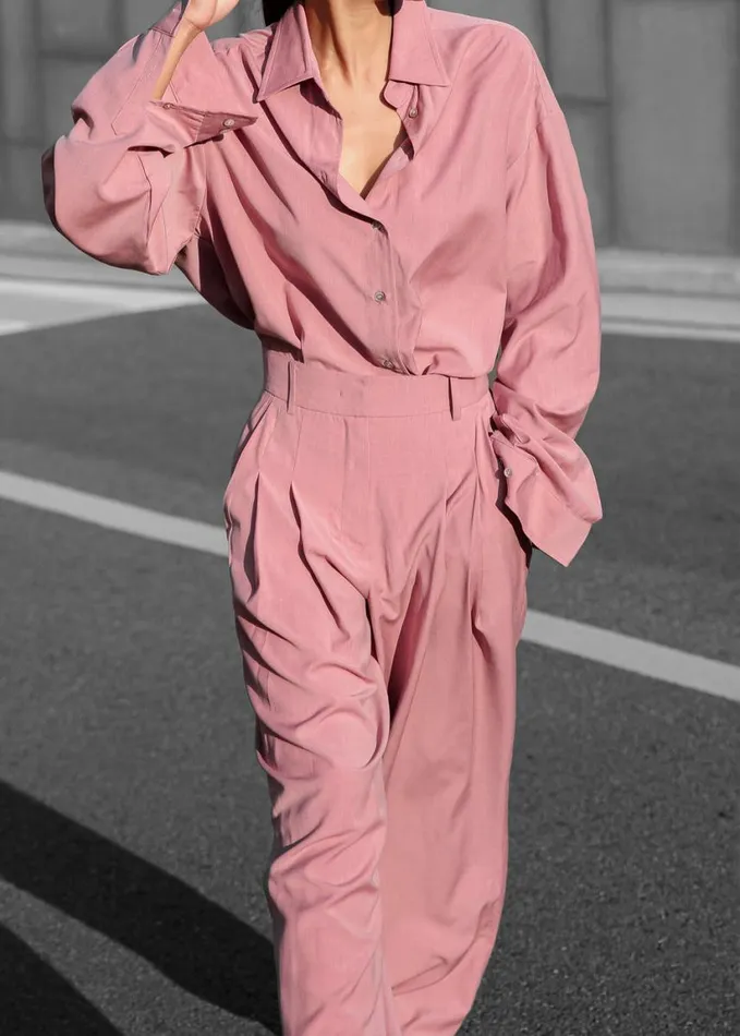Clothing Women The Frankie Shop Gelso Pleated Trousers 8211 Rose