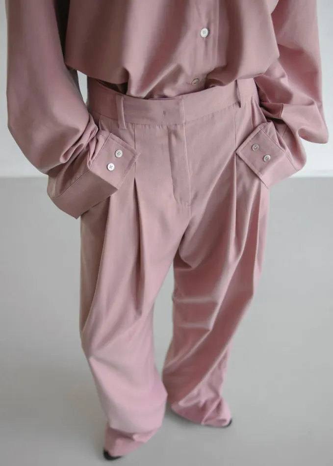 Clothing Women The Frankie Shop Gelso Pleated Trousers 8211 Rose