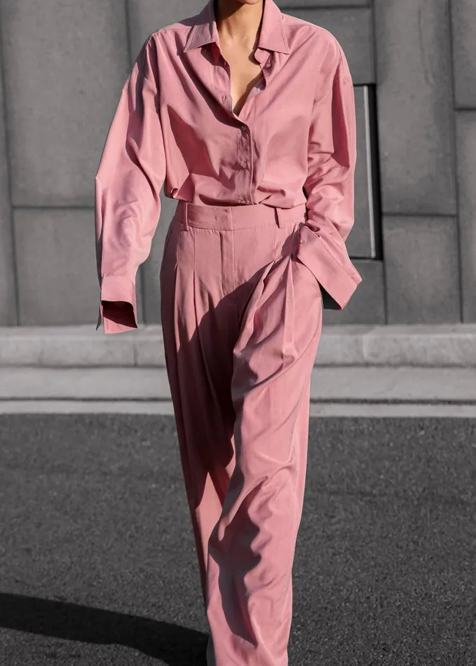 Clothing Women The Frankie Shop Gelso Pleated Trousers 8211 Rose