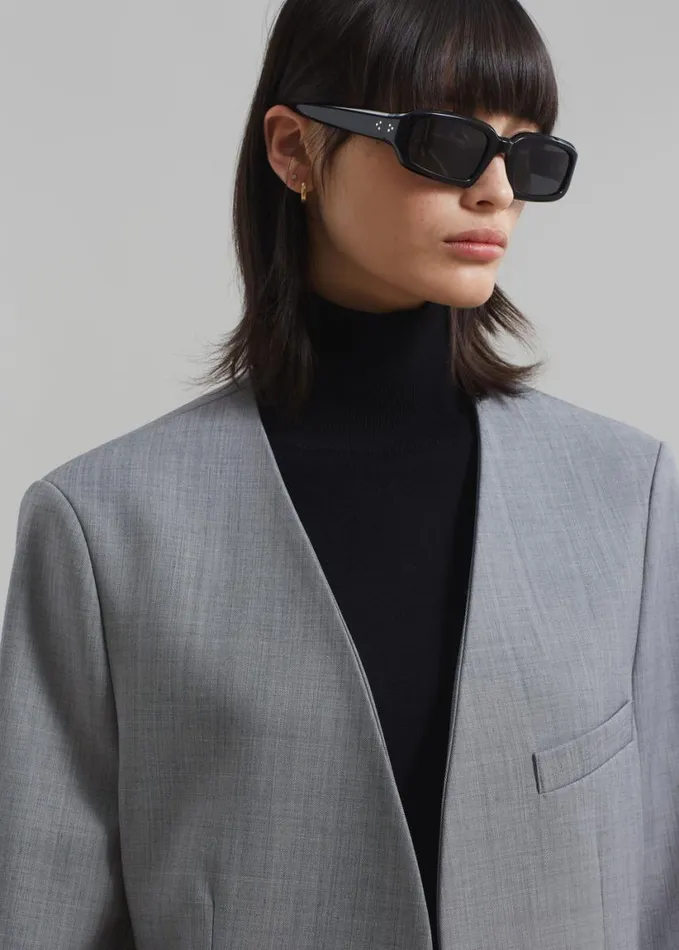 Clothing Women The Frankie Shop Gillian Collarless Blazer 8211 Grey