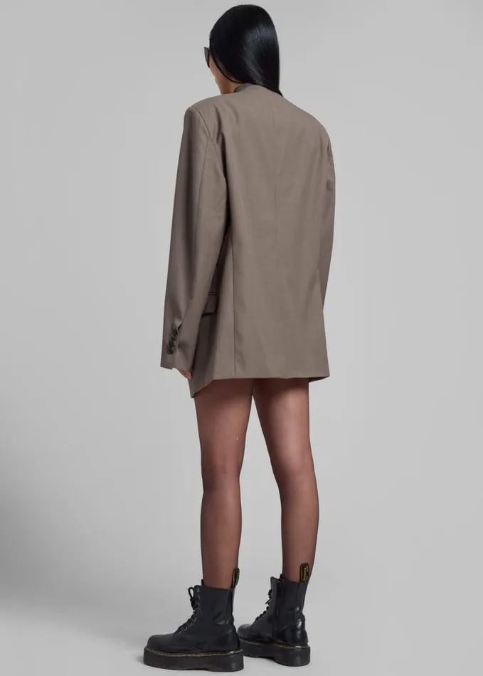 Clothing Women The Frankie Shop Gillian Collarless Blazer 8211 Taupe