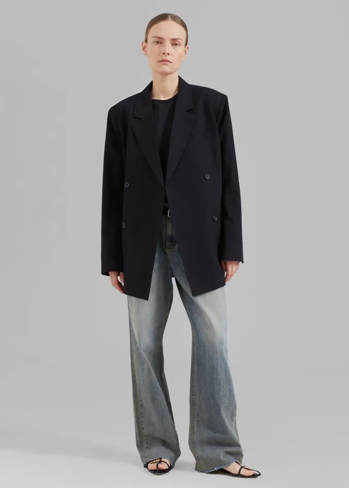 Clothing Women The Frankie Shop Girona Open Back Blazer 8211 Black