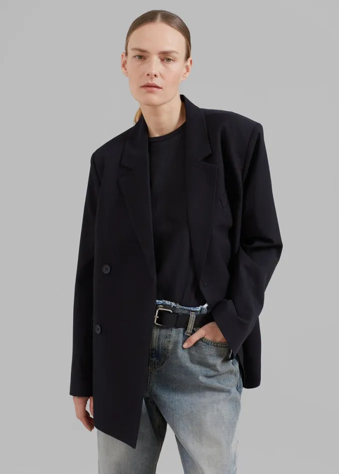 Clothing Women The Frankie Shop Girona Open Back Blazer 8211 Black