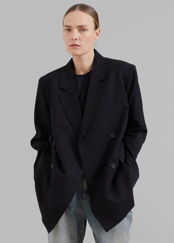Clothing Women The Frankie Shop Girona Open Back Blazer 8211 Black
