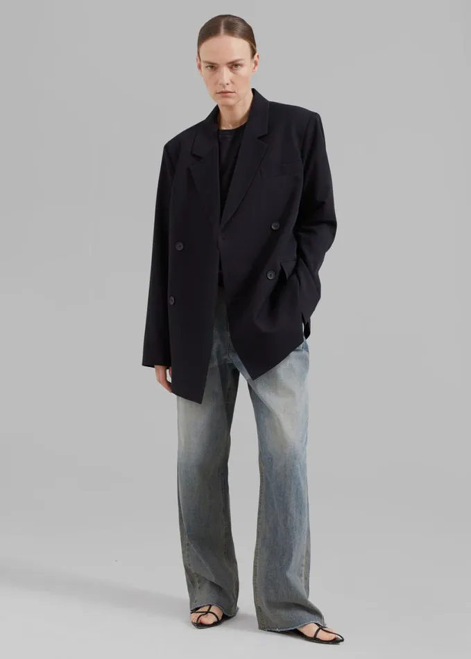 Clothing Women The Frankie Shop Girona Open Back Blazer 8211 Black
