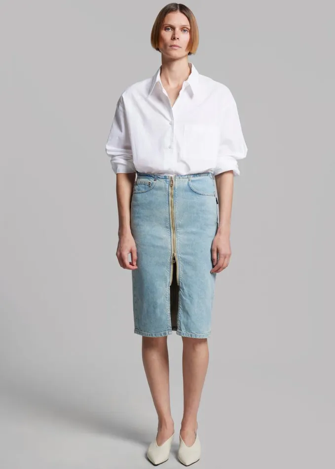 Clothing Women The Frankie Shop Haikure Tiger Skirt 8211 Bleach Blue