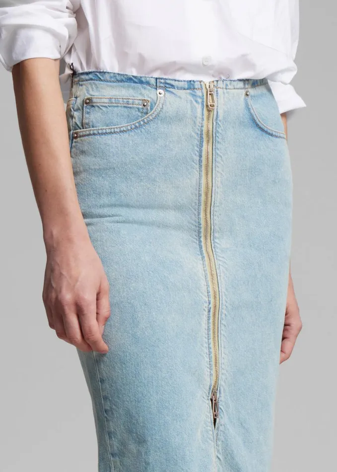 Clothing Women The Frankie Shop Haikure Tiger Skirt 8211 Bleach Blue