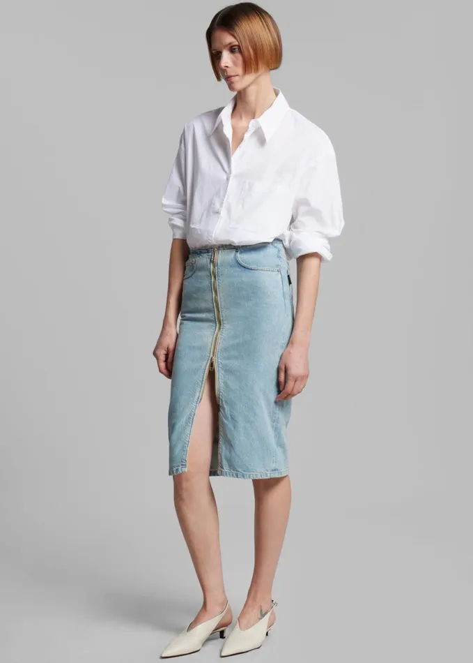 Clothing Women The Frankie Shop Haikure Tiger Skirt 8211 Bleach Blue