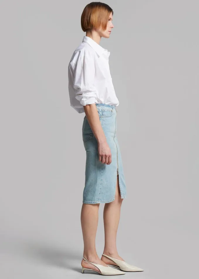 Clothing Women The Frankie Shop Haikure Tiger Skirt 8211 Bleach Blue