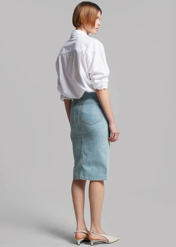 Clothing Women The Frankie Shop Haikure Tiger Skirt 8211 Bleach Blue