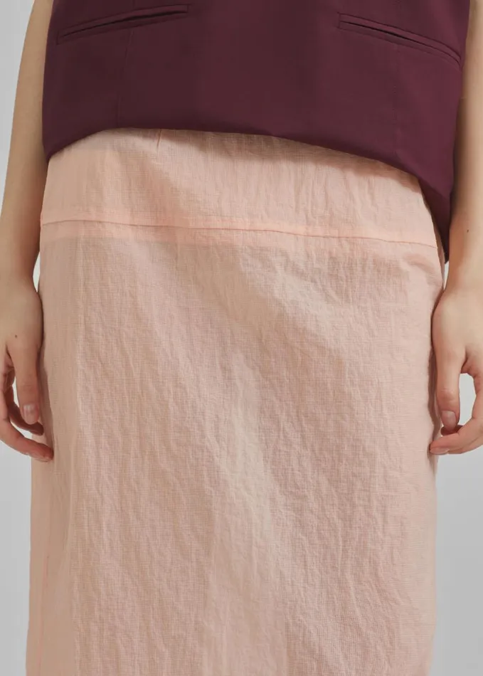 Clothing Women The Frankie Shop Heidi Semi Sheer Midi Skirt 8211 Pink