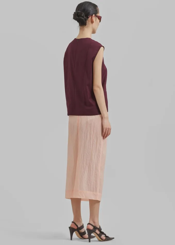 Clothing Women The Frankie Shop Heidi Semi Sheer Midi Skirt 8211 Pink