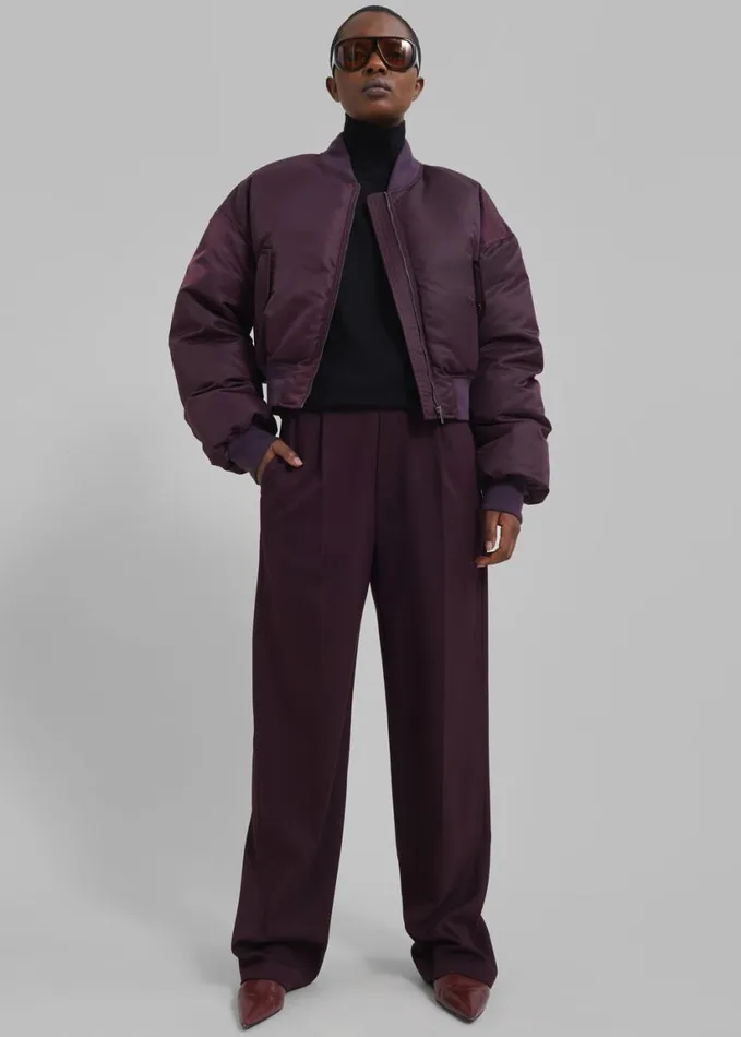 Clothing Women The Frankie Shop Houghton Cropped Bomber 8211 Prune