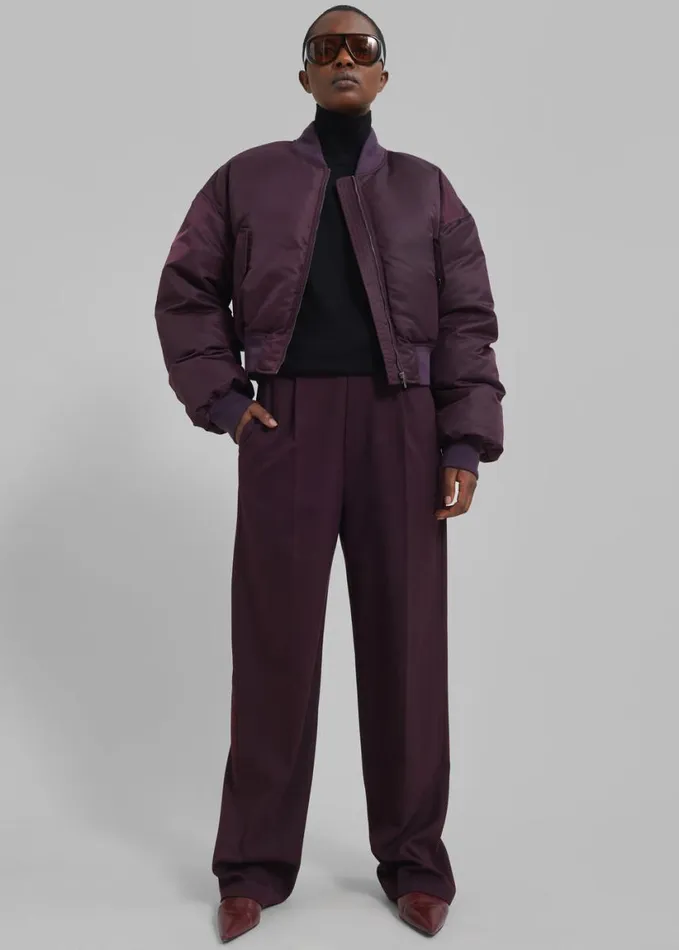 Clothing Women The Frankie Shop Houghton Cropped Bomber 8211 Prune