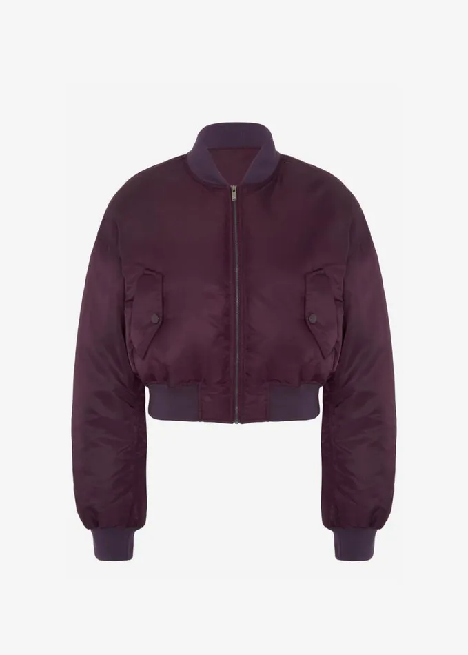 Clothing Women The Frankie Shop Houghton Cropped Bomber 8211 Prune