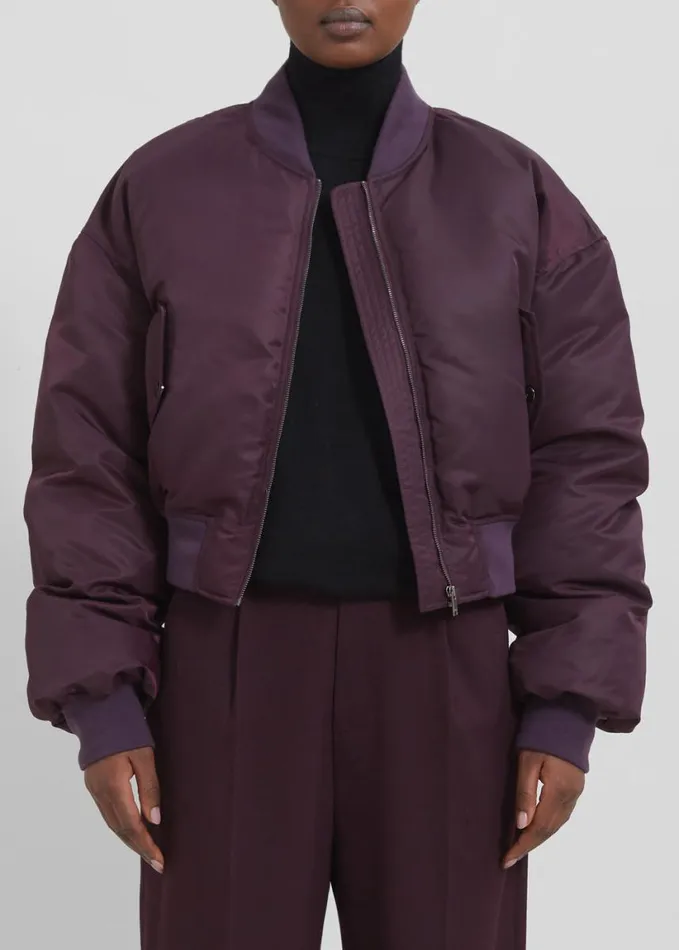 Clothing Women The Frankie Shop Houghton Cropped Bomber 8211 Prune
