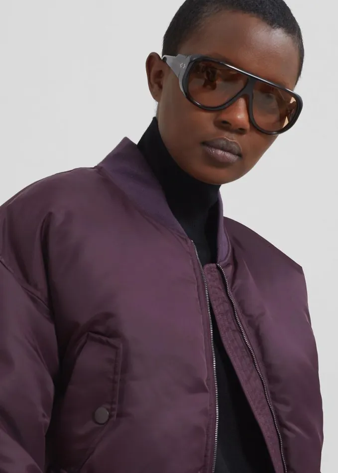 Clothing Women The Frankie Shop Houghton Cropped Bomber 8211 Prune