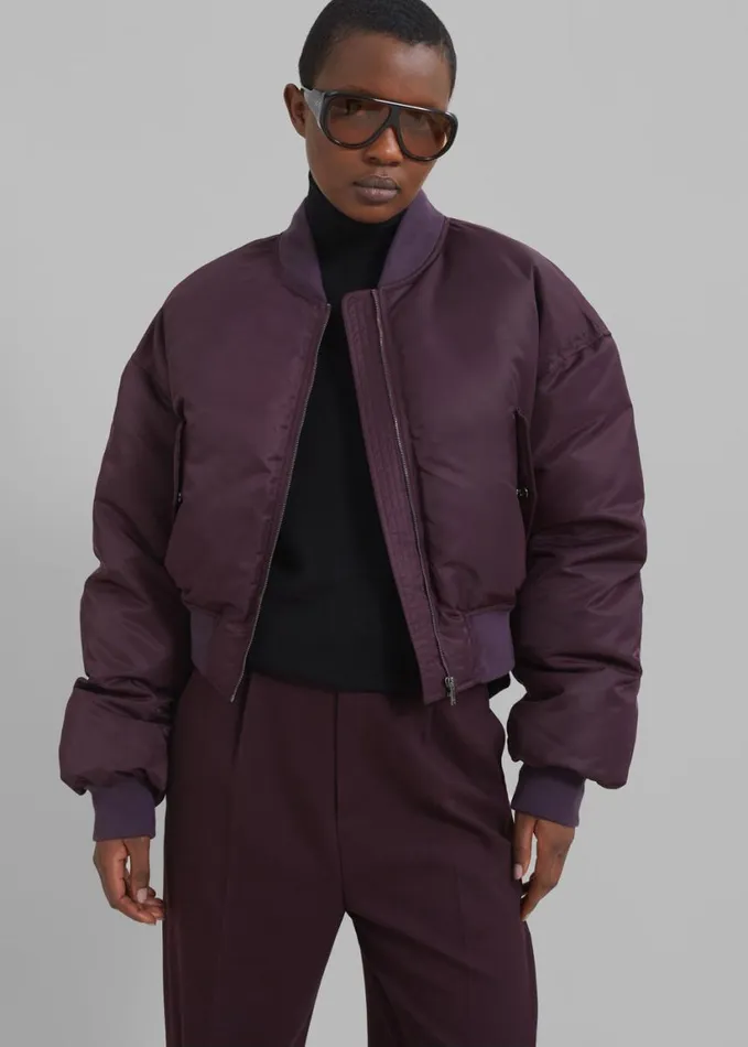 Clothing Women The Frankie Shop Houghton Cropped Bomber 8211 Prune