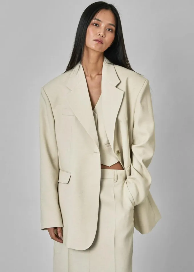 Clothing Women The Frankie Shop Indio Blazer 8211 Beige