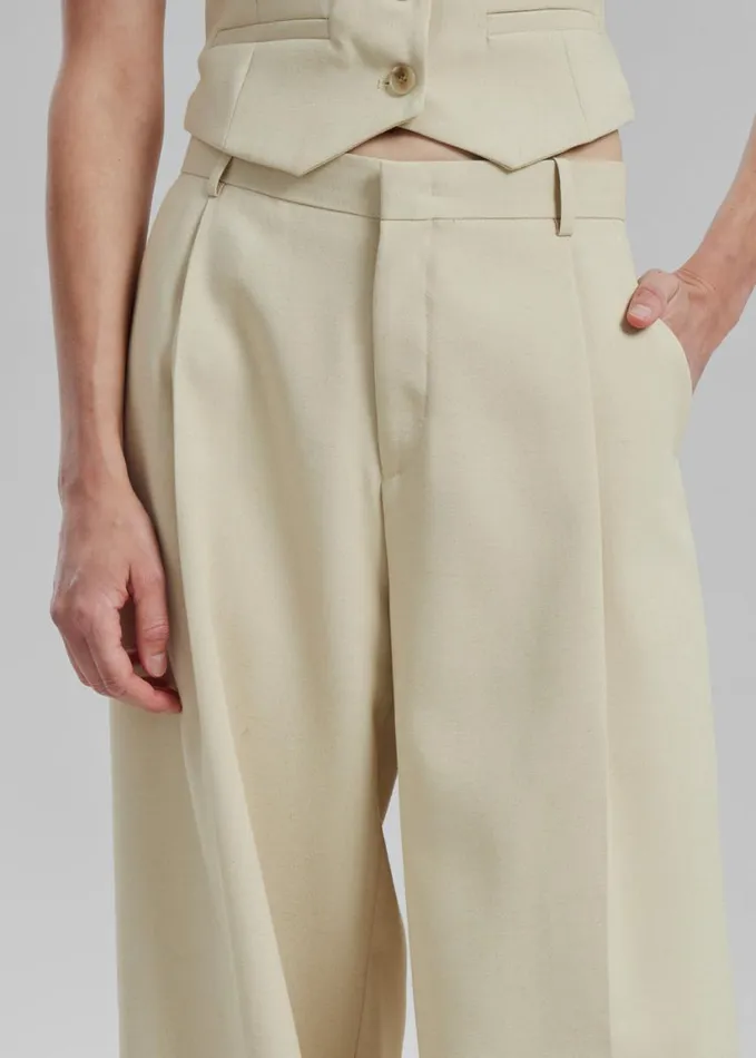 Clothing Women The Frankie Shop Indio Pants 8211 Beige