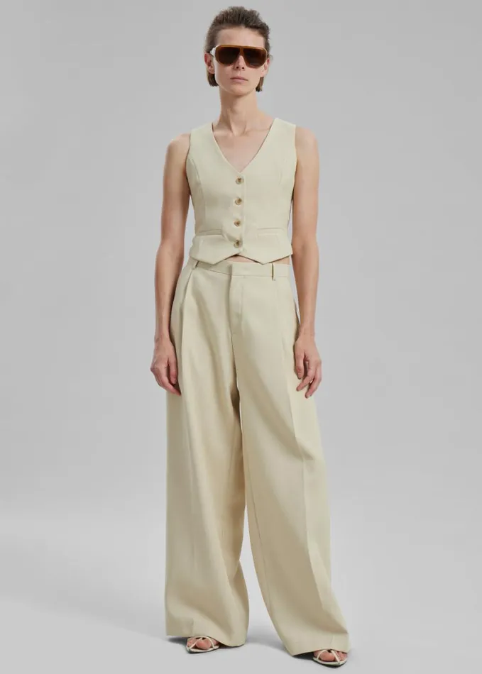 Clothing Women The Frankie Shop Indio Pants 8211 Beige