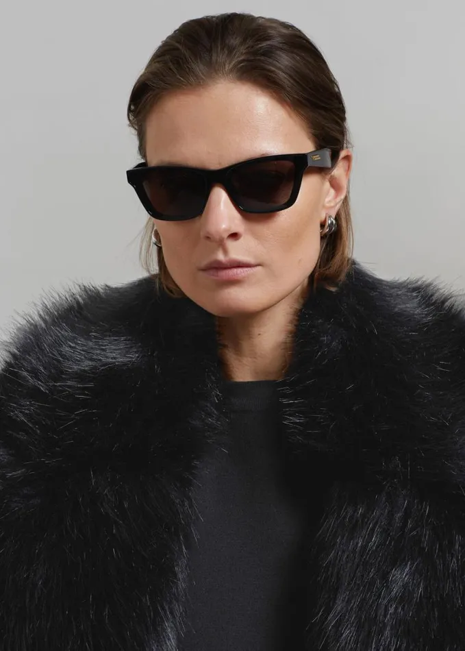 Clothing Women The Frankie Shop Joan Long Faux Fur Coat 8211 Black