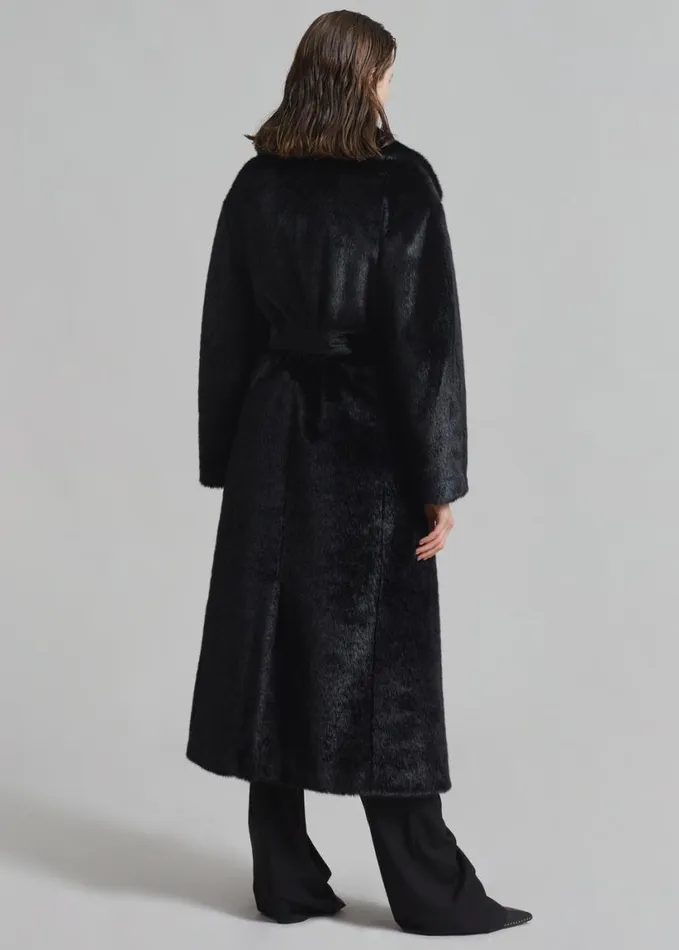 Clothing Women The Frankie Shop Joni Faux Fur Coat 8211 Black