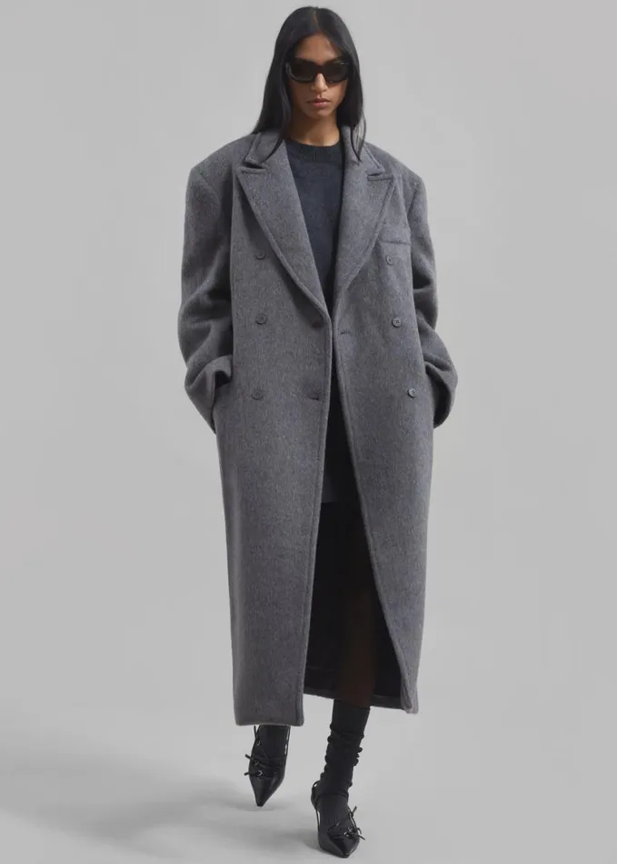 Clothing Women The Frankie Shop Jordan Wool Coat 8211 Grey