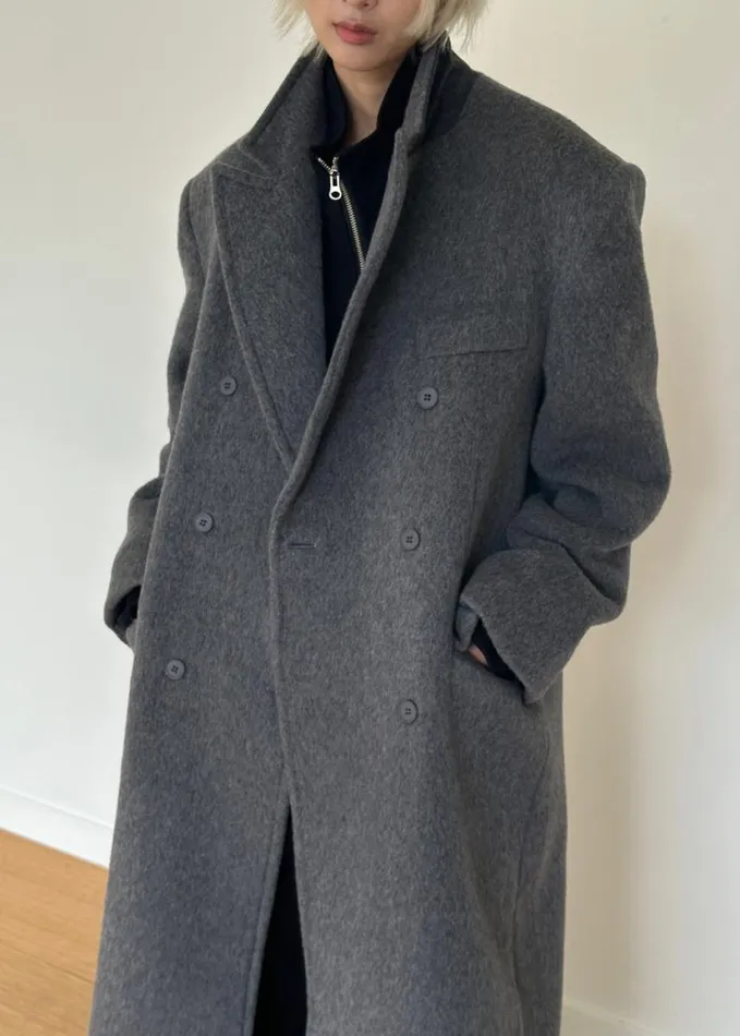 Clothing Women The Frankie Shop Jordan Wool Coat 8211 Grey