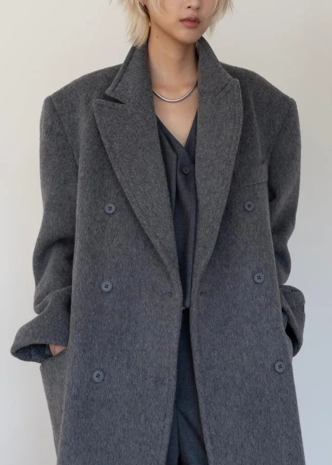 Clothing Women The Frankie Shop Jordan Wool Coat 8211 Grey