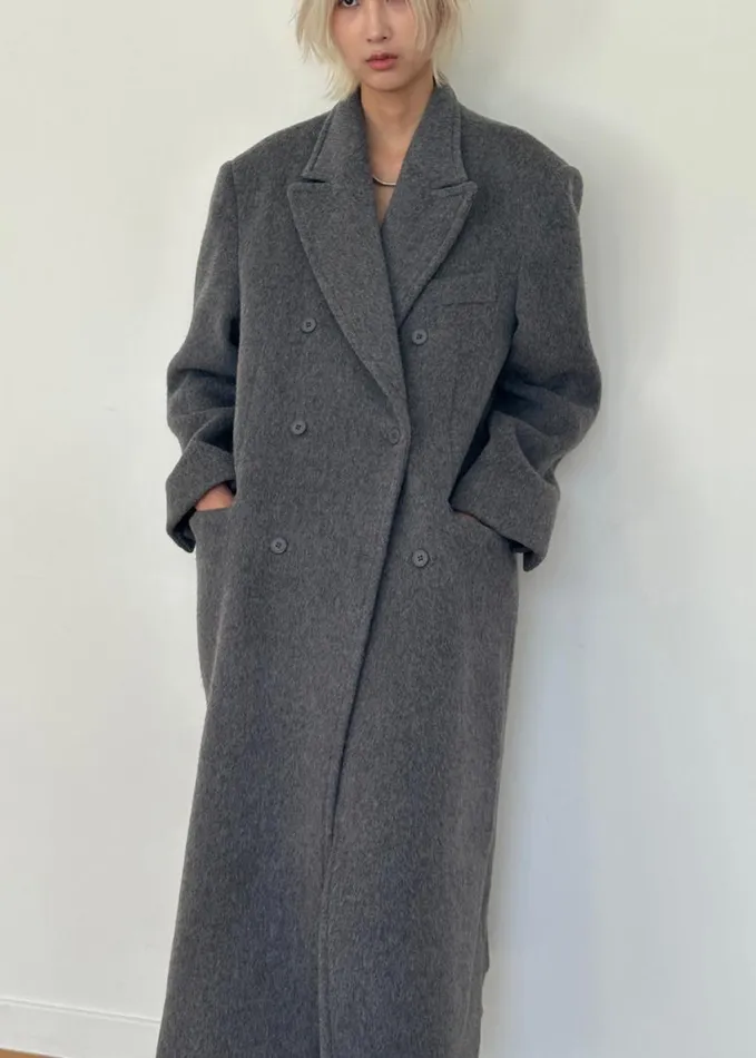 Clothing Women The Frankie Shop Jordan Wool Coat 8211 Grey