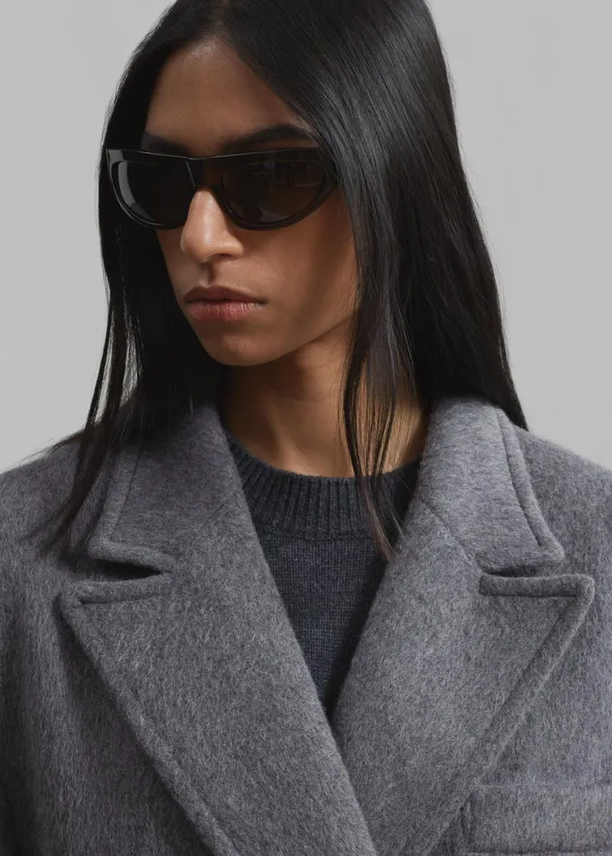 Clothing Women The Frankie Shop Jordan Wool Coat 8211 Grey