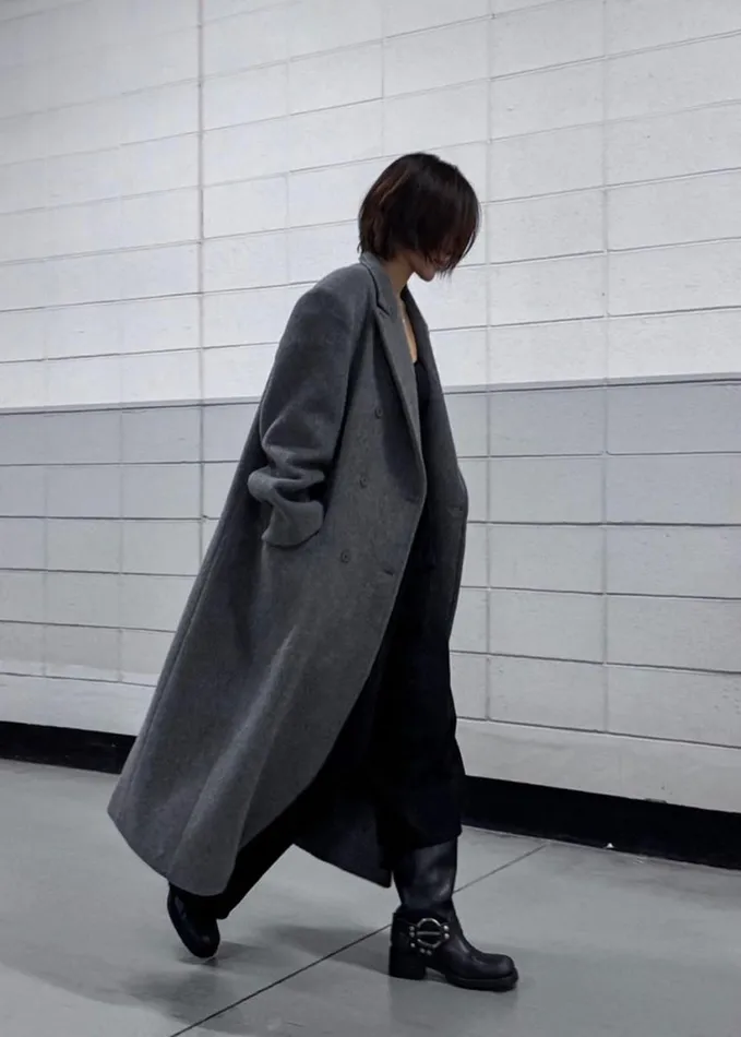 Clothing Women The Frankie Shop Jordan Wool Coat 8211 Grey