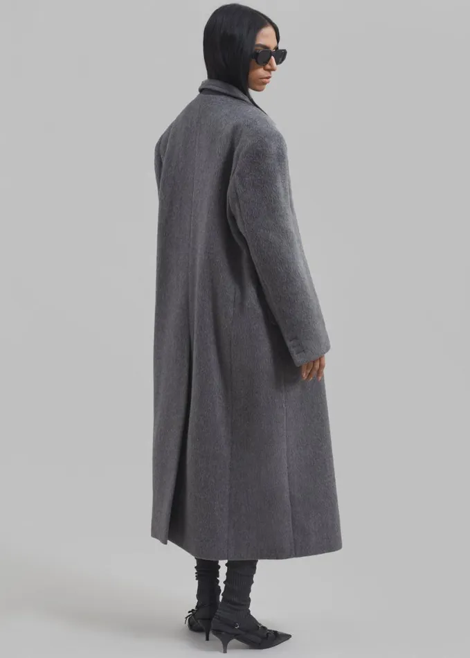 Clothing Women The Frankie Shop Jordan Wool Coat 8211 Grey